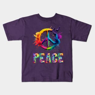 Peace Splash Art Kids T-Shirt